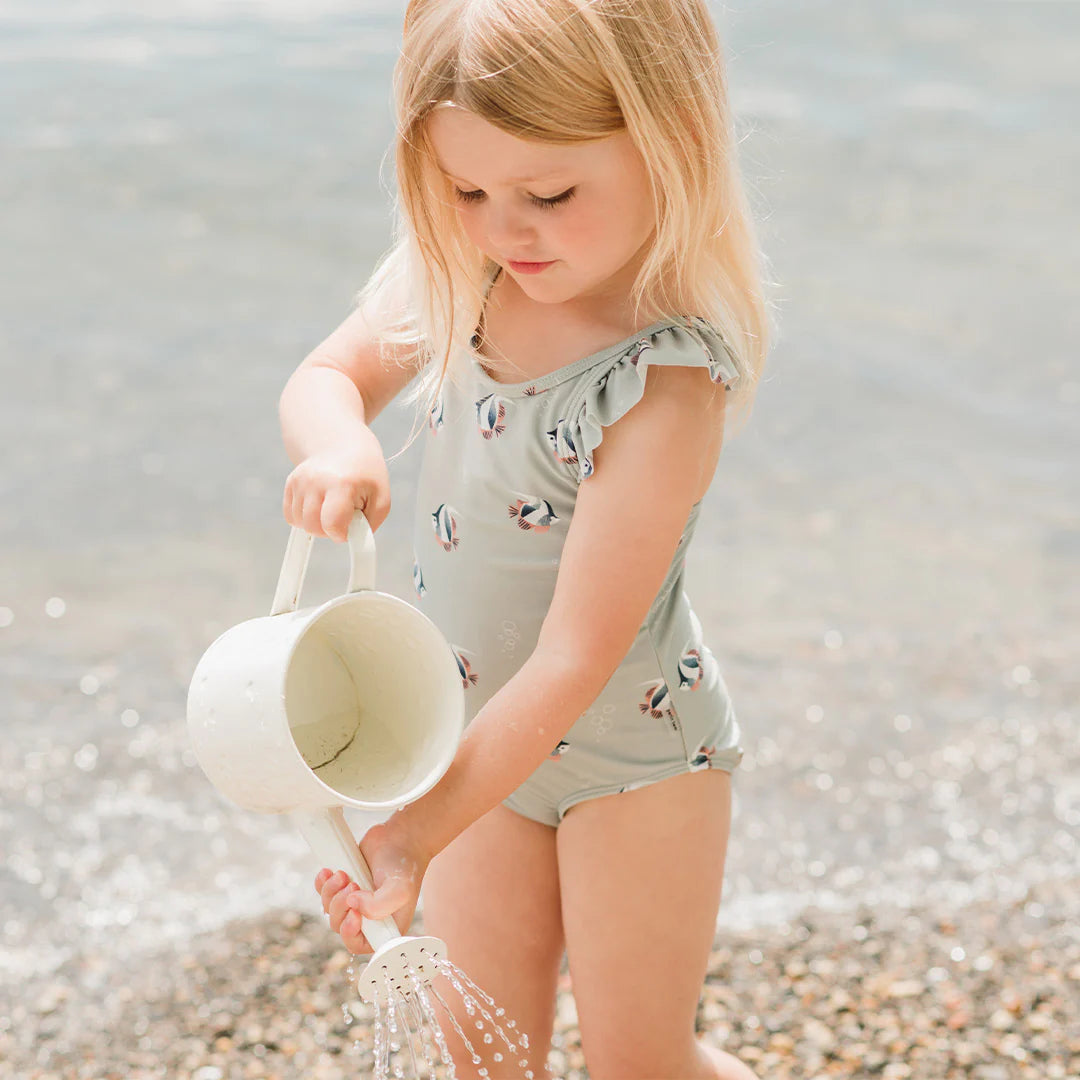 Tropical Fish Print on Blue Mist Swimsuit| Petit Lem