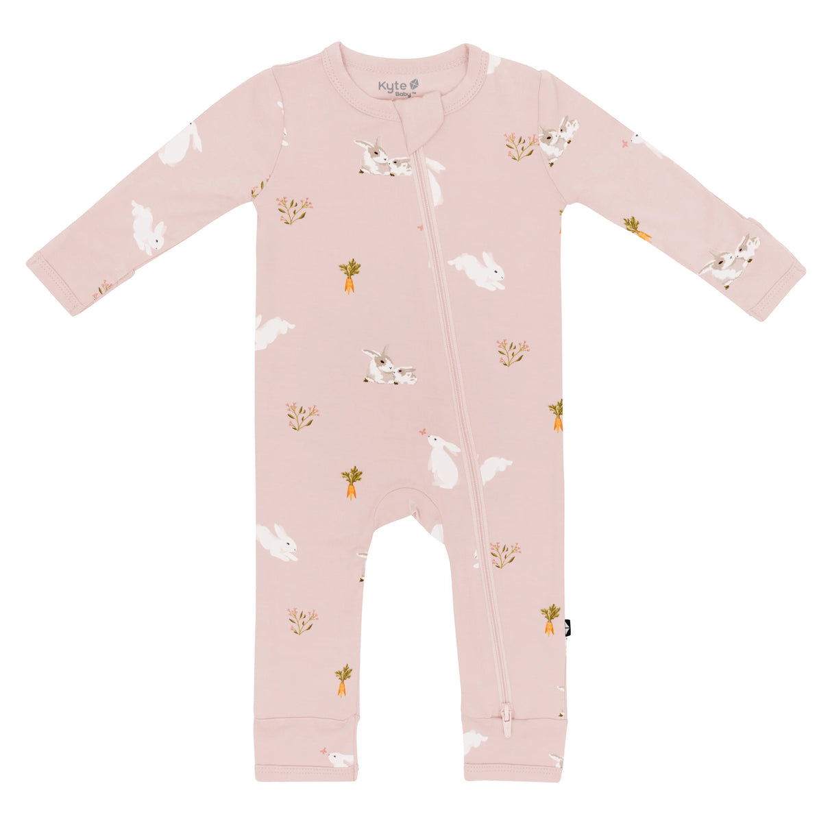 Zippered Romper in Blush Rabbit | Kyte Baby