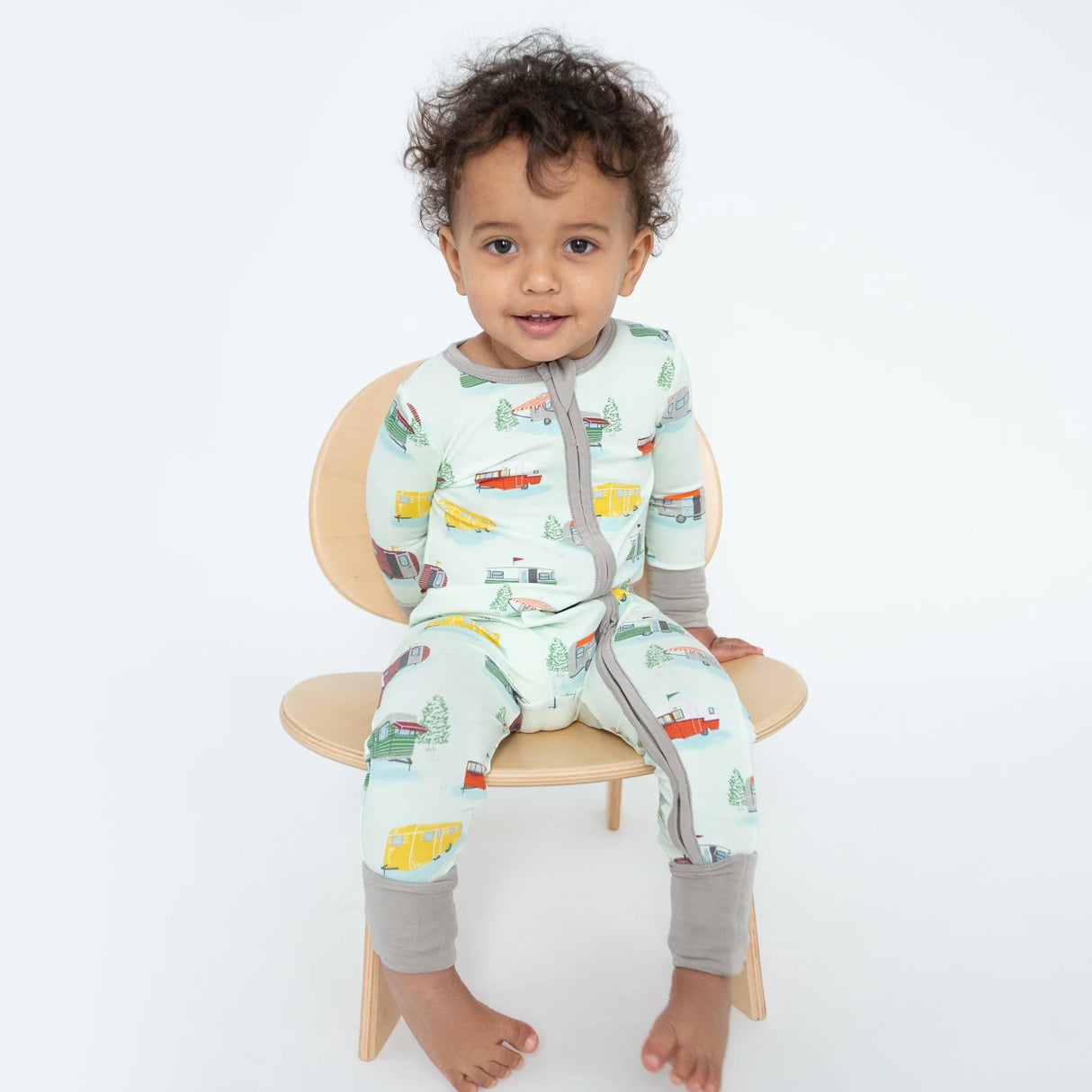 Two Way Zipper Romper - Vintage Campers | Angel Dear - Jenni Kidz