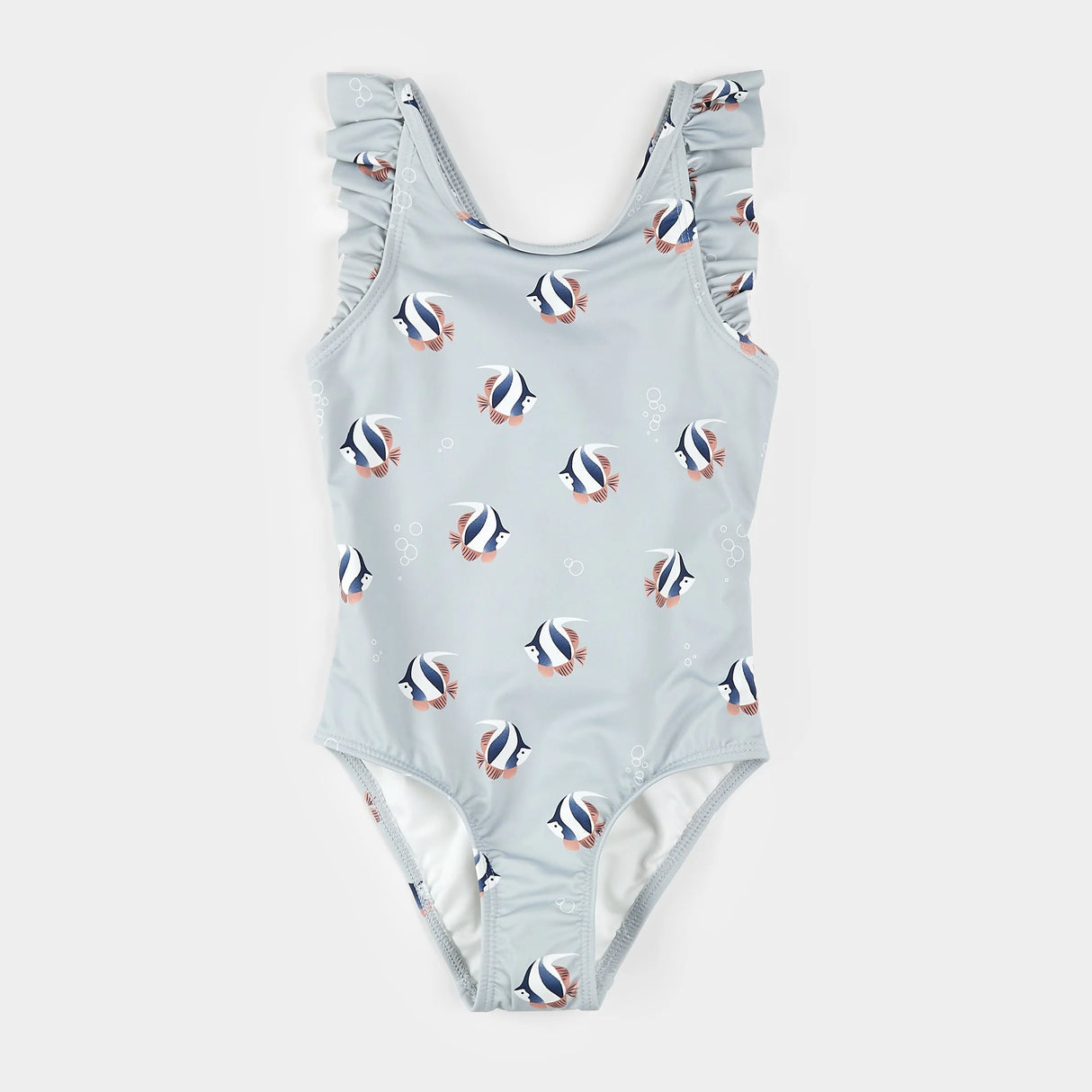 Tropical Fish Print on Blue Mist Swimsuit| Petit Lem