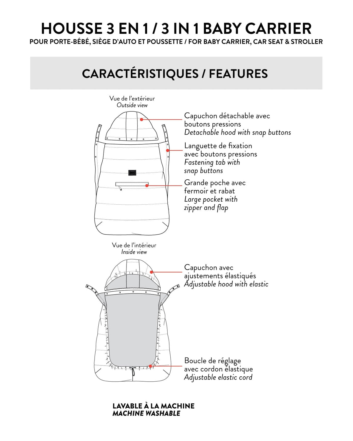 Deux par Deux Multi-Function Baby Carrier For Car Seats And Strollers Taupe