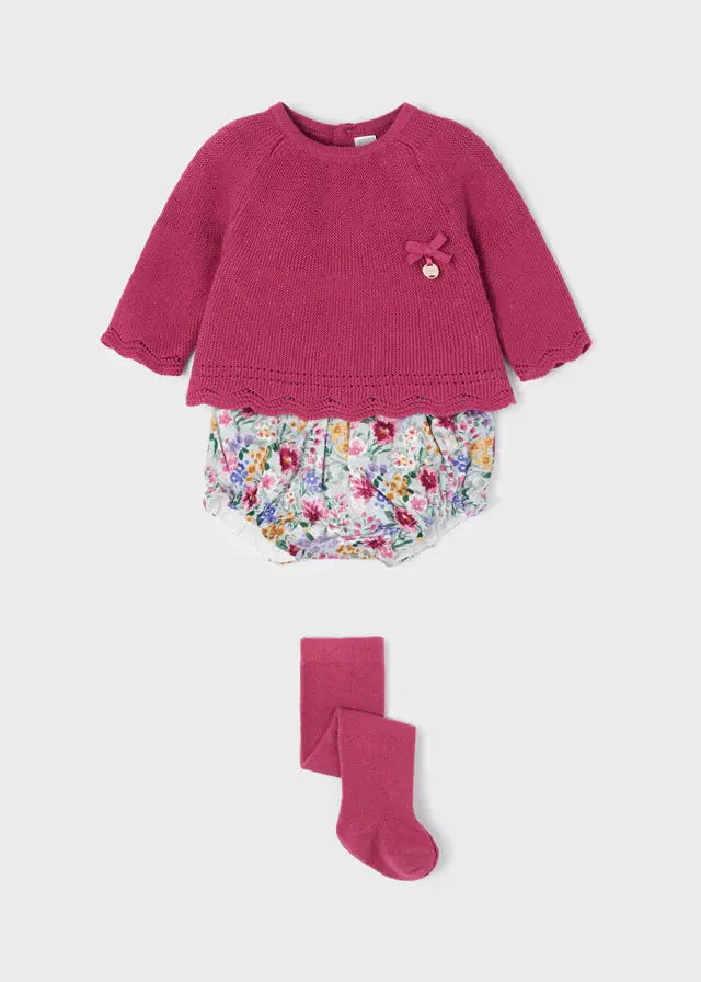 Baby Girl 3-Piece Bloomer, Sweater and Legging Set | Mayoral | Mayoral | Jenni Kidz