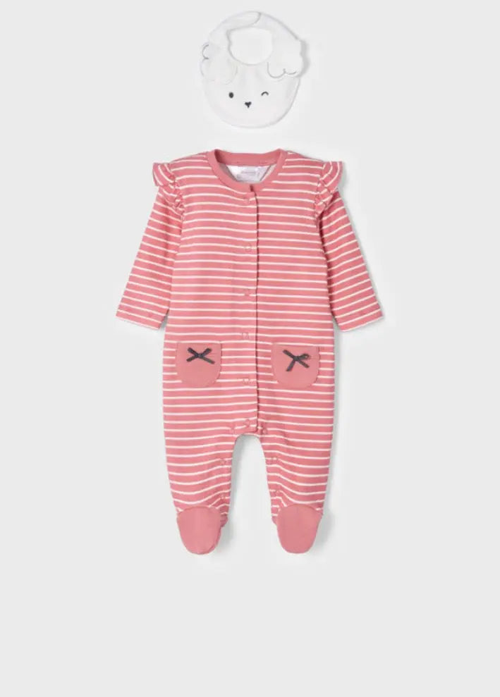 Baby Girls 2-pieces Romper And Bib Set | Mayoral | Mayoral | Jenni Kidz