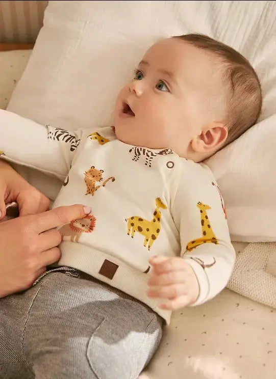 Beige Animal Graphic Dual Outfit Set Baby Boys | Mayoral | Mayoral | Jenni Kidz