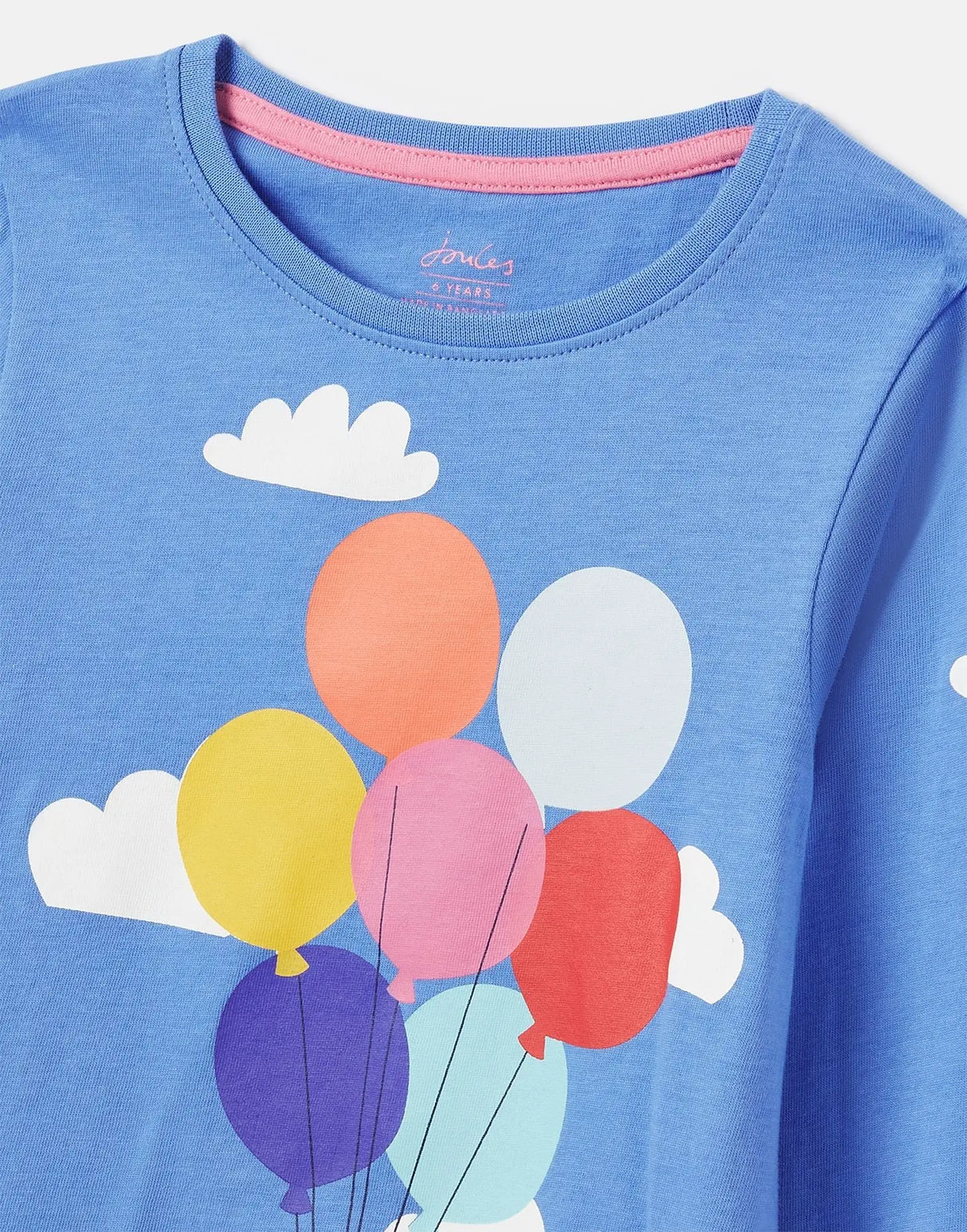 Bessie Long Sleeve Screenprint T-Shirt Blue Dalmatian | Joules | Joules | Jenni Kidz