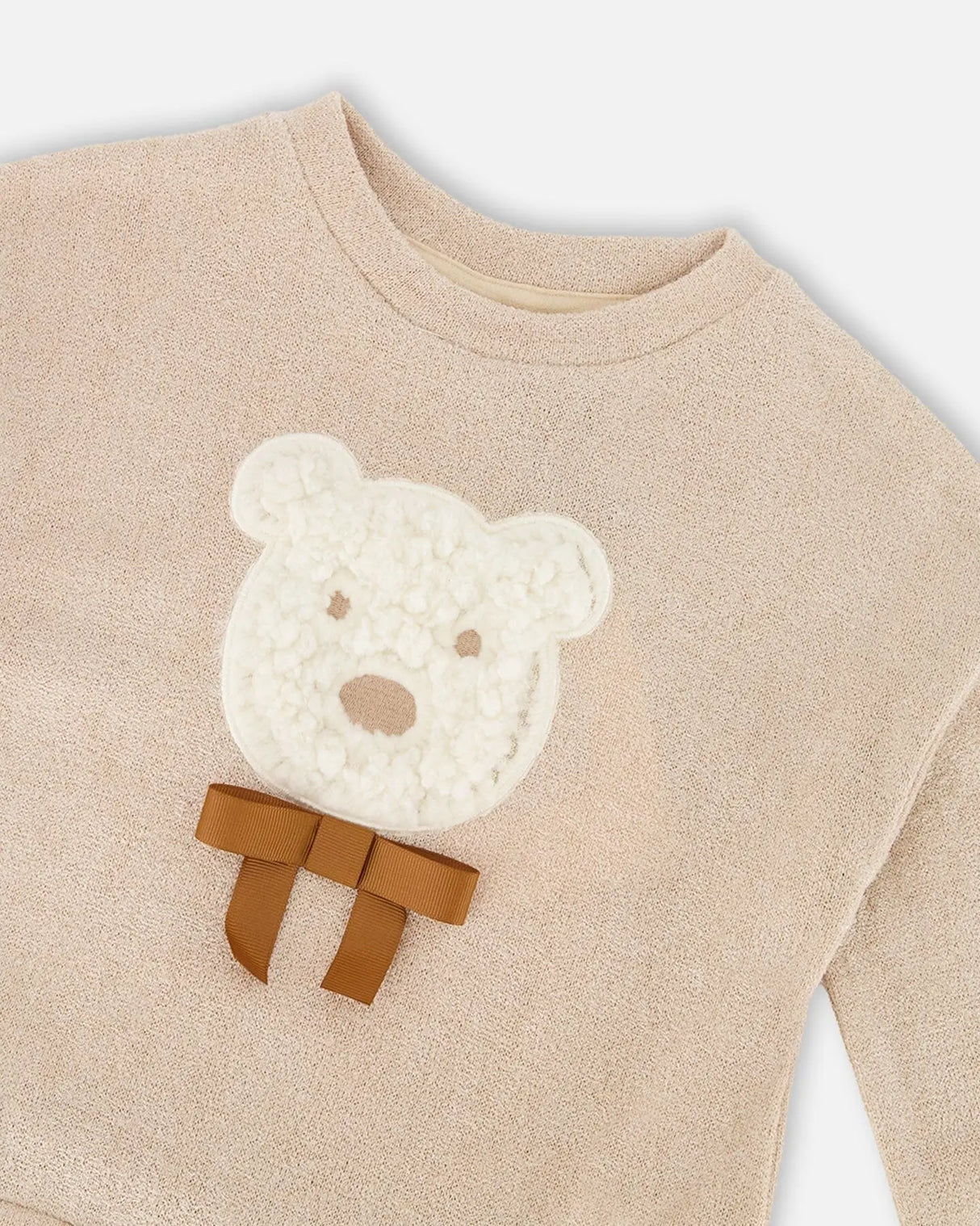 Bi-Material Dress Caramel Brown With Layered Skirt | Deux par Deux | Jenni Kidz