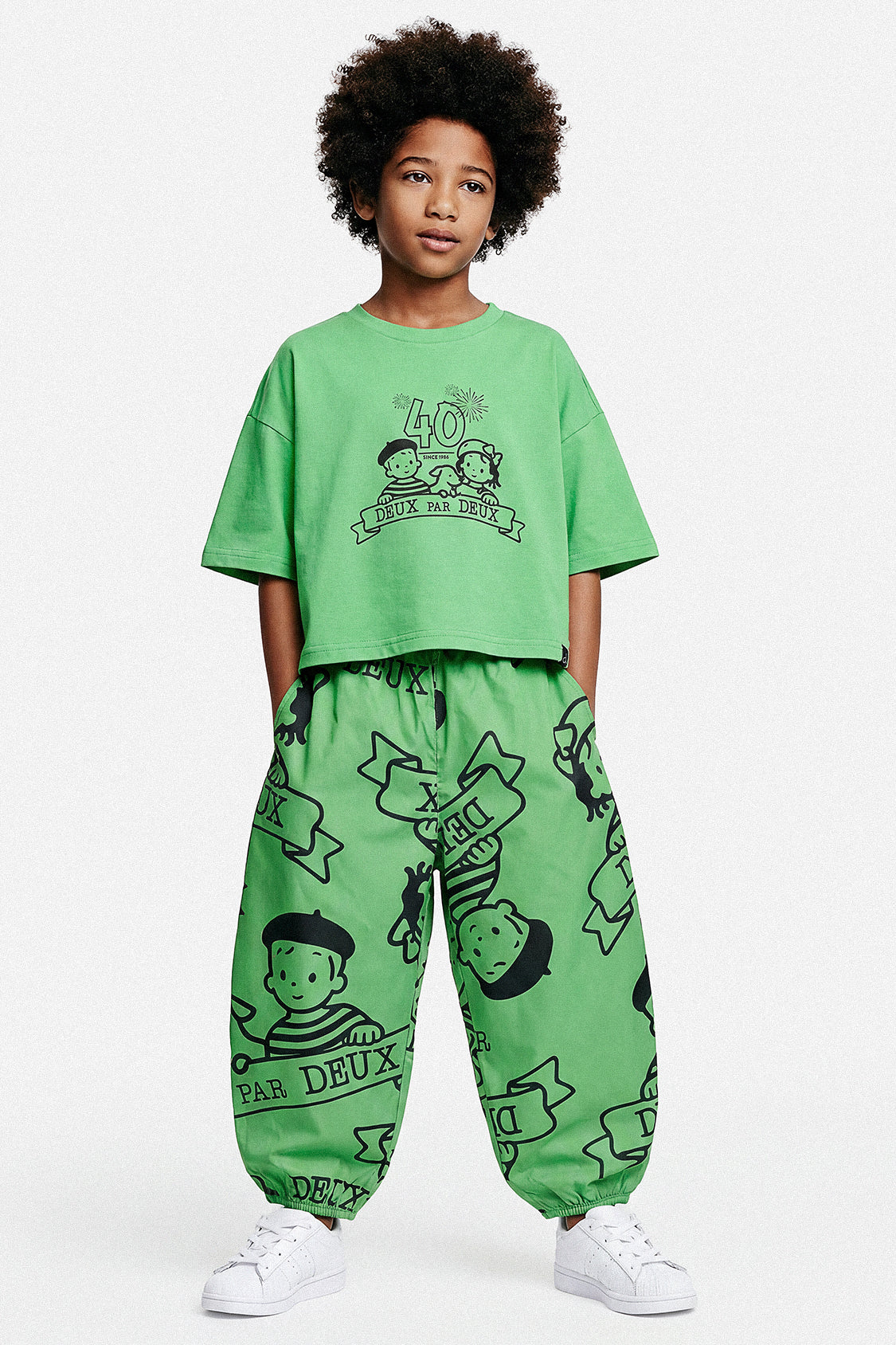 40Th Anniversary Printed Poplin Pant Green-1