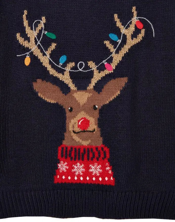 Cracking Yuletide Sweater - Navy Reindeer | Joules | Joules | Jenni Kidz