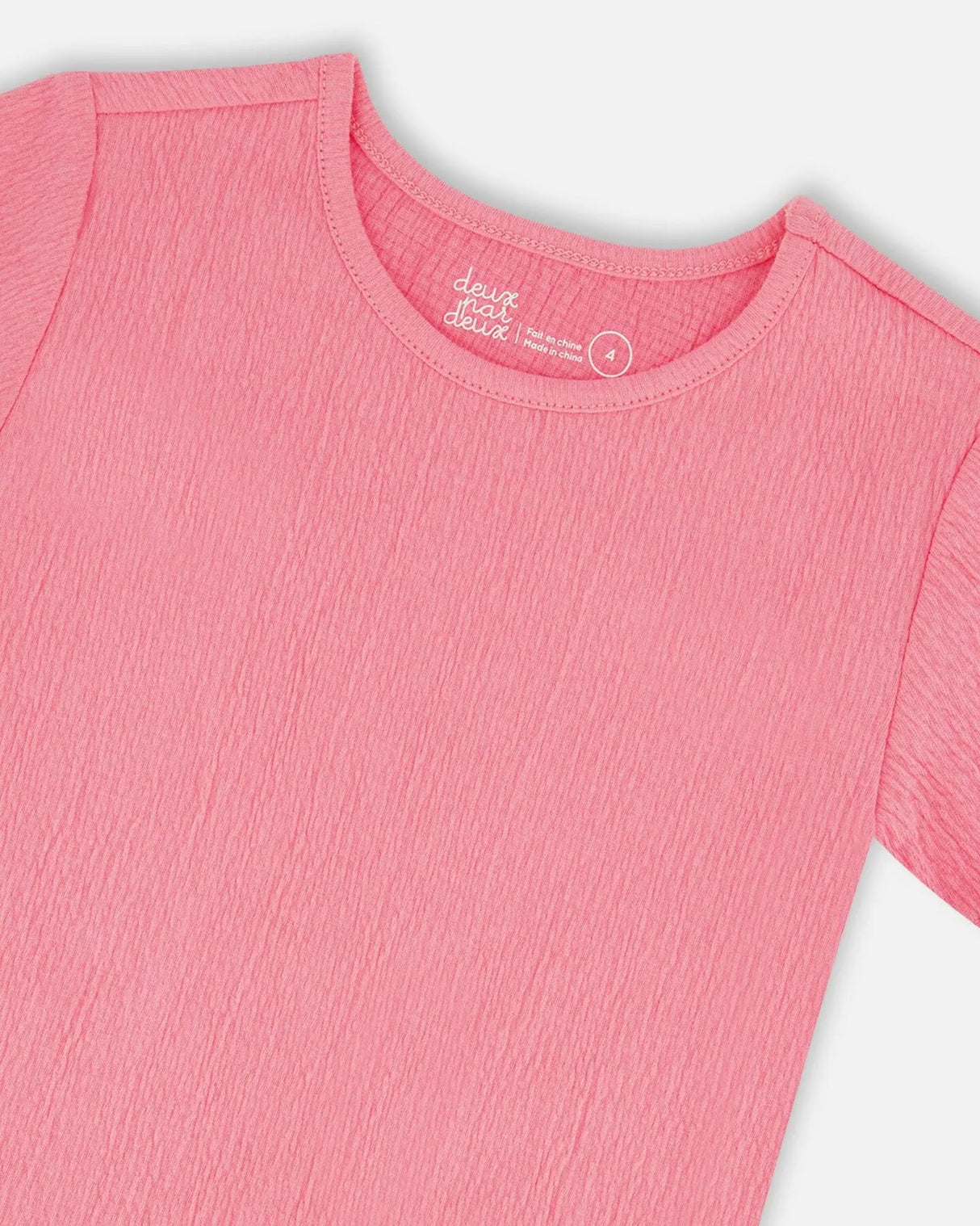Crinkle Short Sleeve Top Candy Pink | Deux par Deux | Jenni Kidz