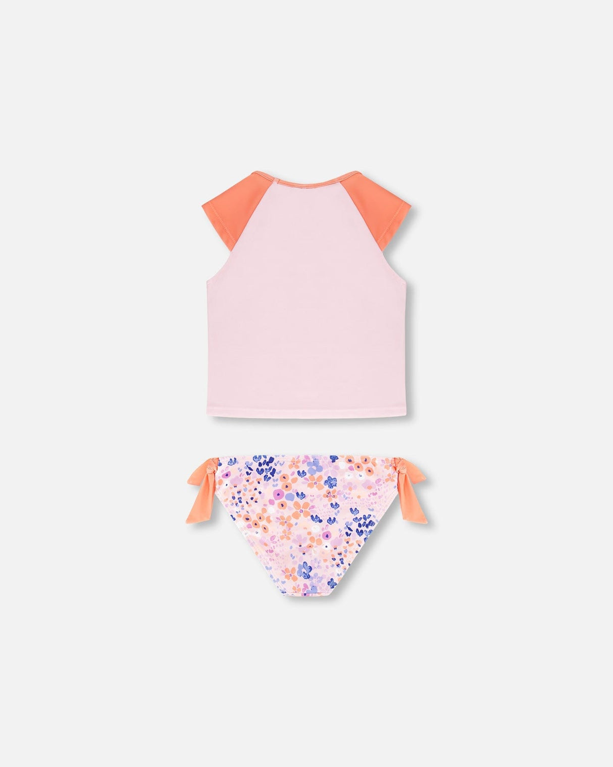 Two Piece Rashguard Swimsuit Lavender Printed Fields Flowers-2