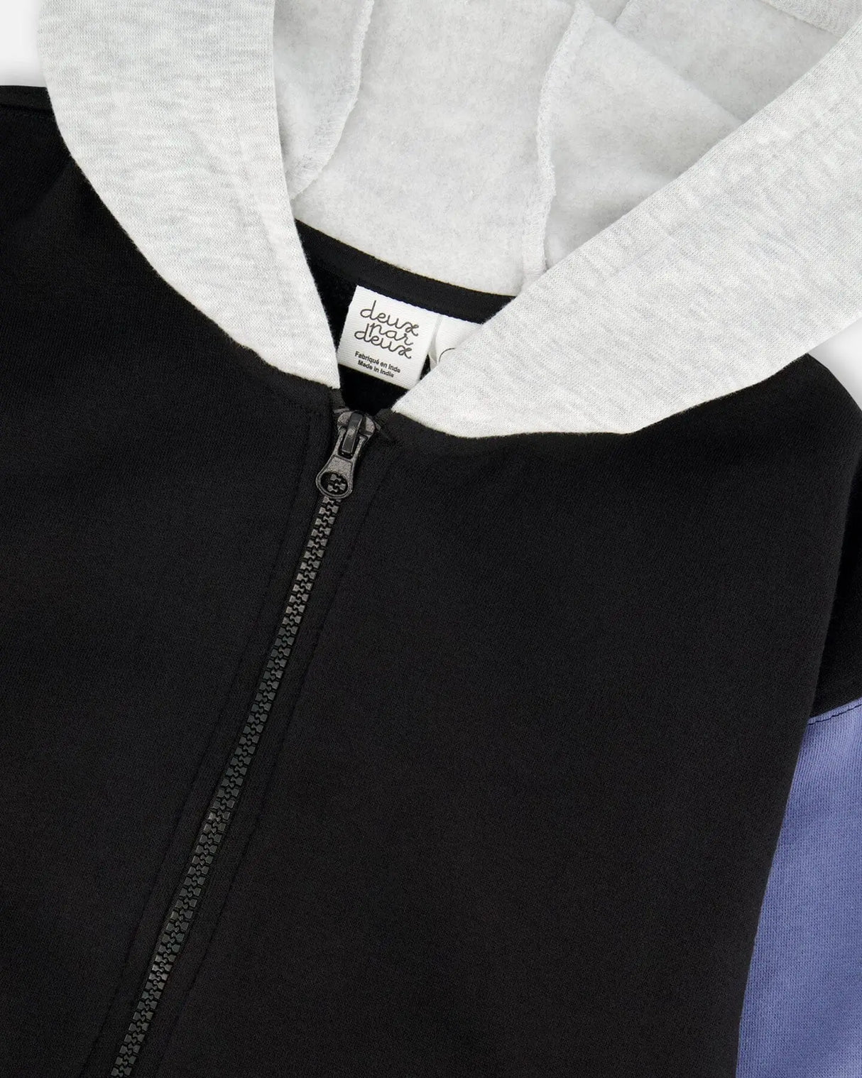 Full Zip Hooded Fleece Jacket Black | Deux par Deux | Jenni Kidz