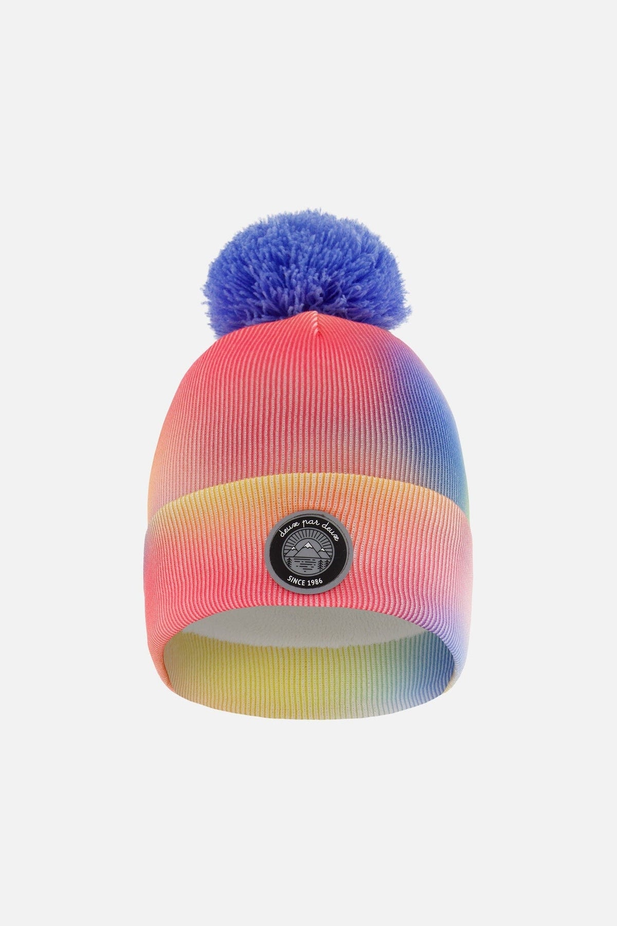 Deux par Deux Cable Knit Hat Printed Watercolor Multicolor
