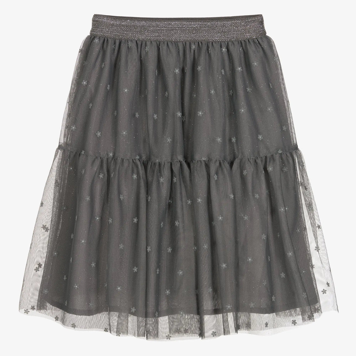 Girls Grey Flower Tulle Skirt | Mayoral | Mayoral | Jenni Kidz