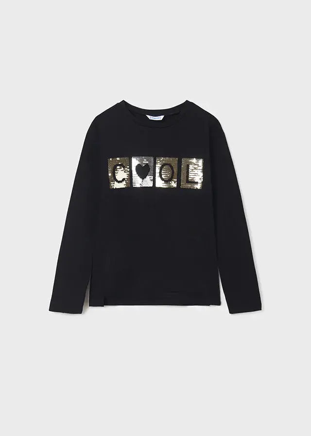 Girls Reversible Sequin Long Sleeve T-Shirt | Mayoral | Mayoral | Jenni Kidz