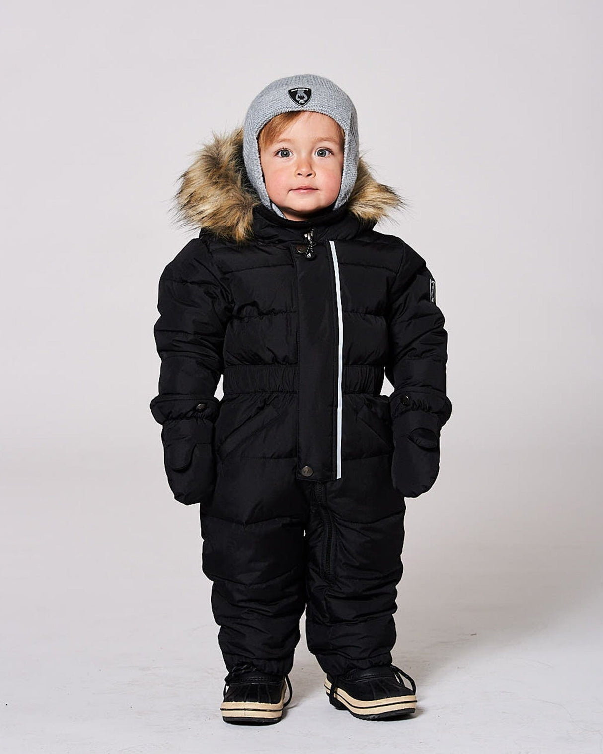 One-Piece Baby Original Puffy Snowsuit Black-1