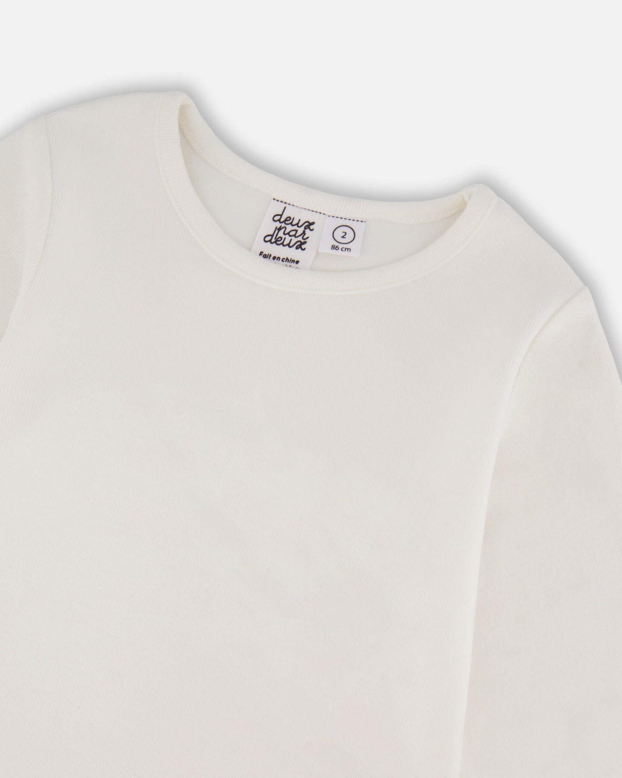 Jersey Top Off-White With Embroidered Floral Sleeves-4