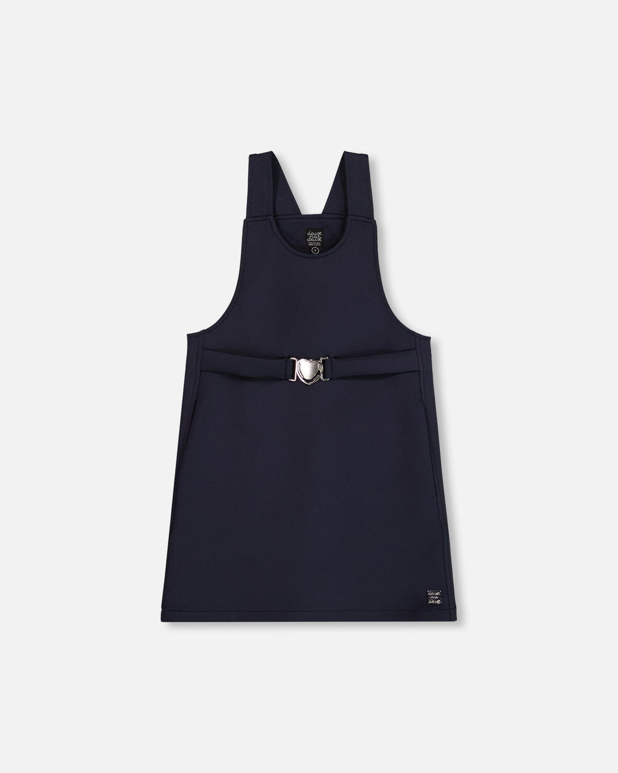 Milano Jumper Dress Navy Blue With Buckle Detail-0