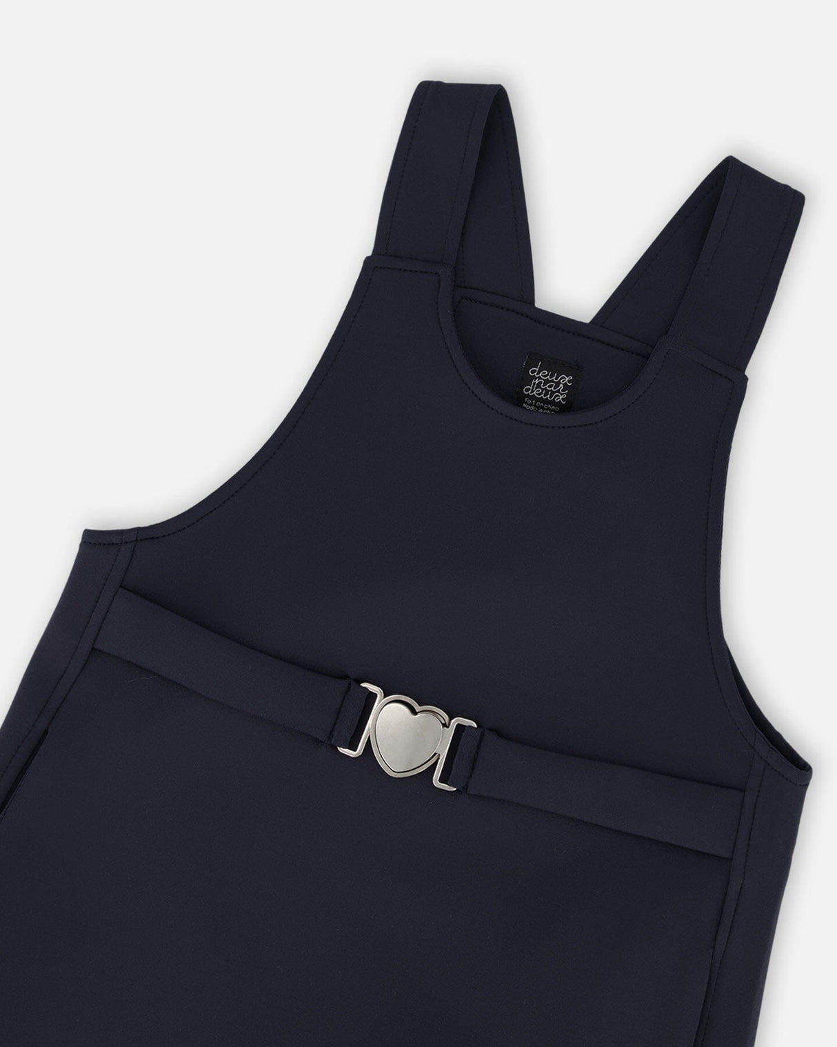 Milano Jumper Dress Navy Blue With Buckle Detail-3