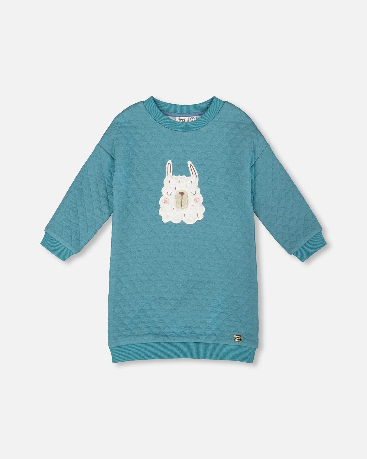 Quilted Tunic Dress Turquoise Blue-0