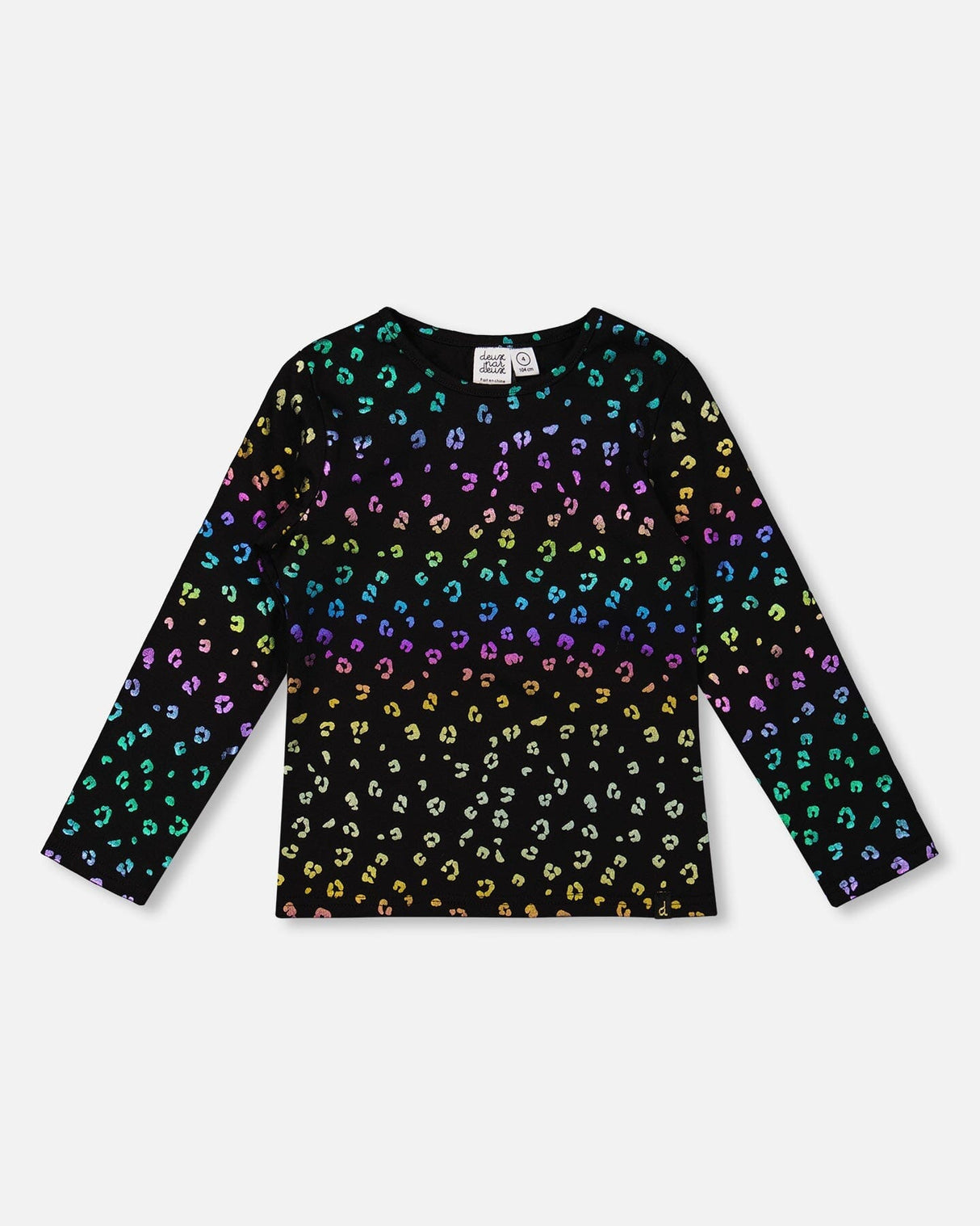 Stretch Jersey T-Shirt Multicolor Leopard Print-0