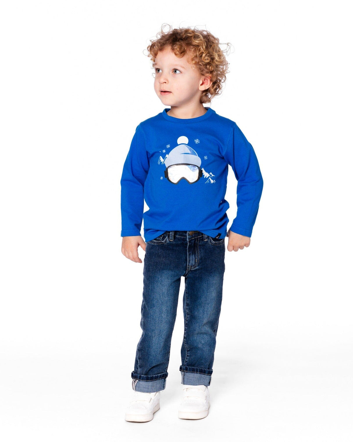 Long Sleeve Organic Cotton Jersey Tee Blue-1