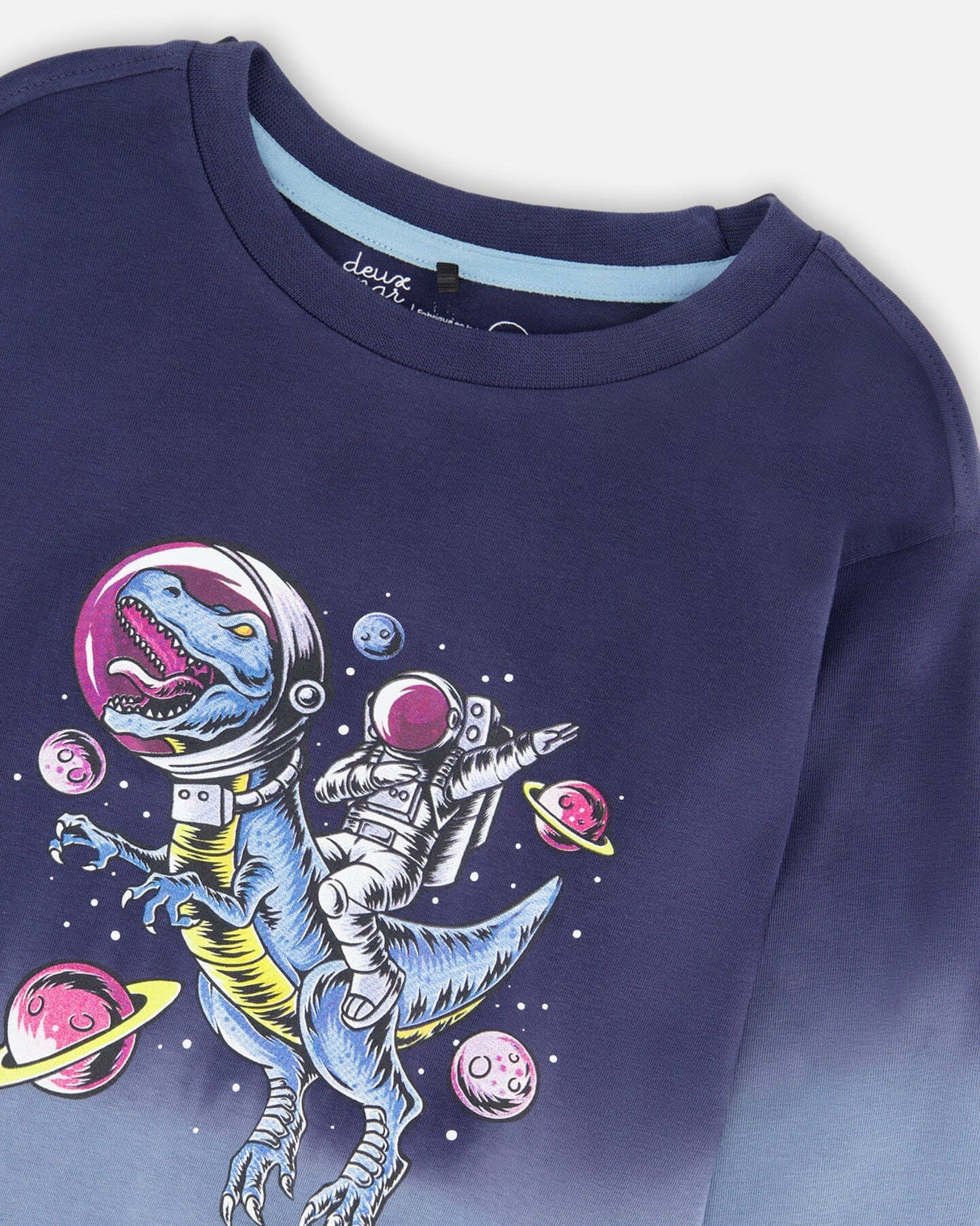 Long Sleeve Organic Cotton Gradient Jersey Tee Blue-2