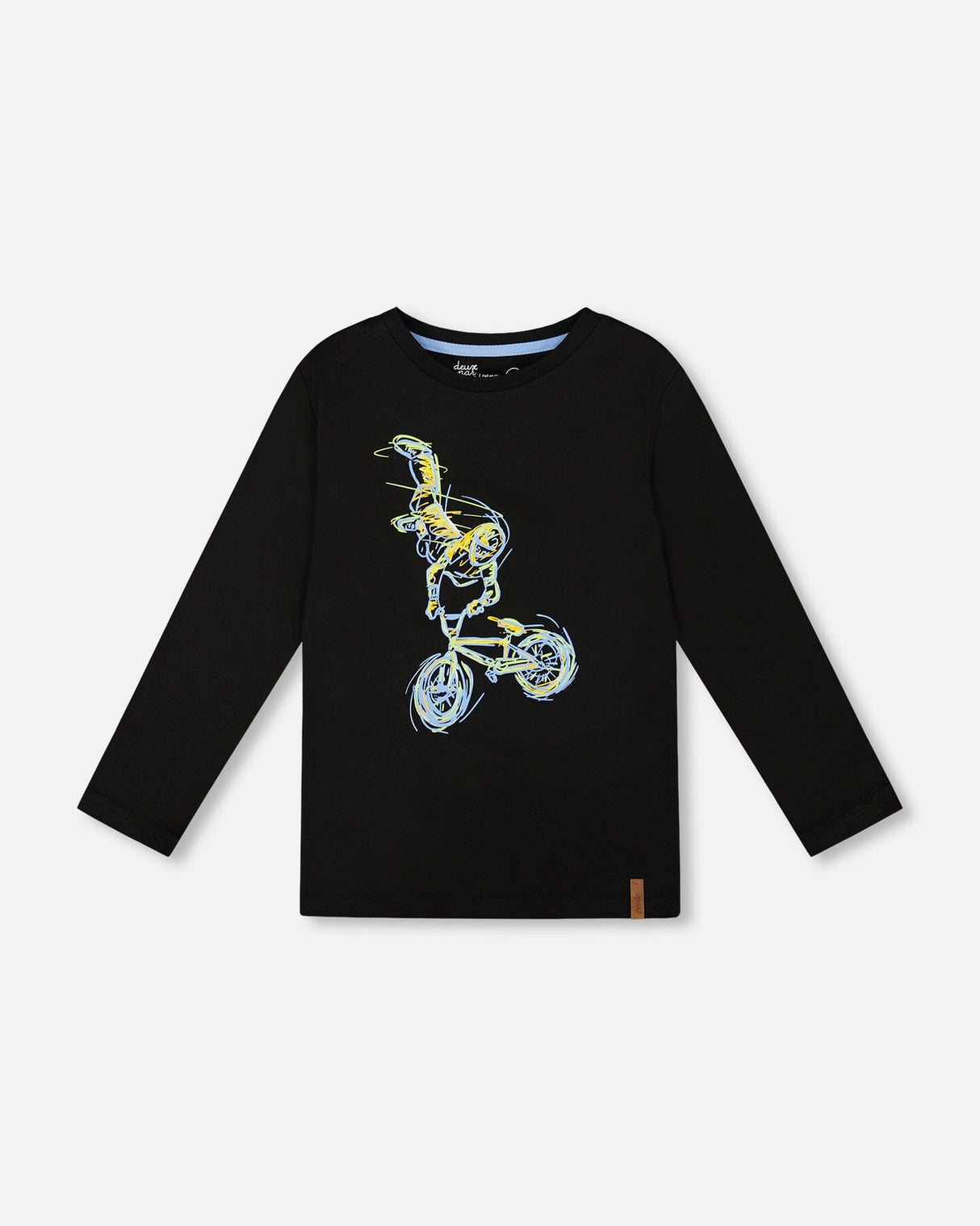 Long Sleeve Cotton Jersey Tee Shirt Black-0