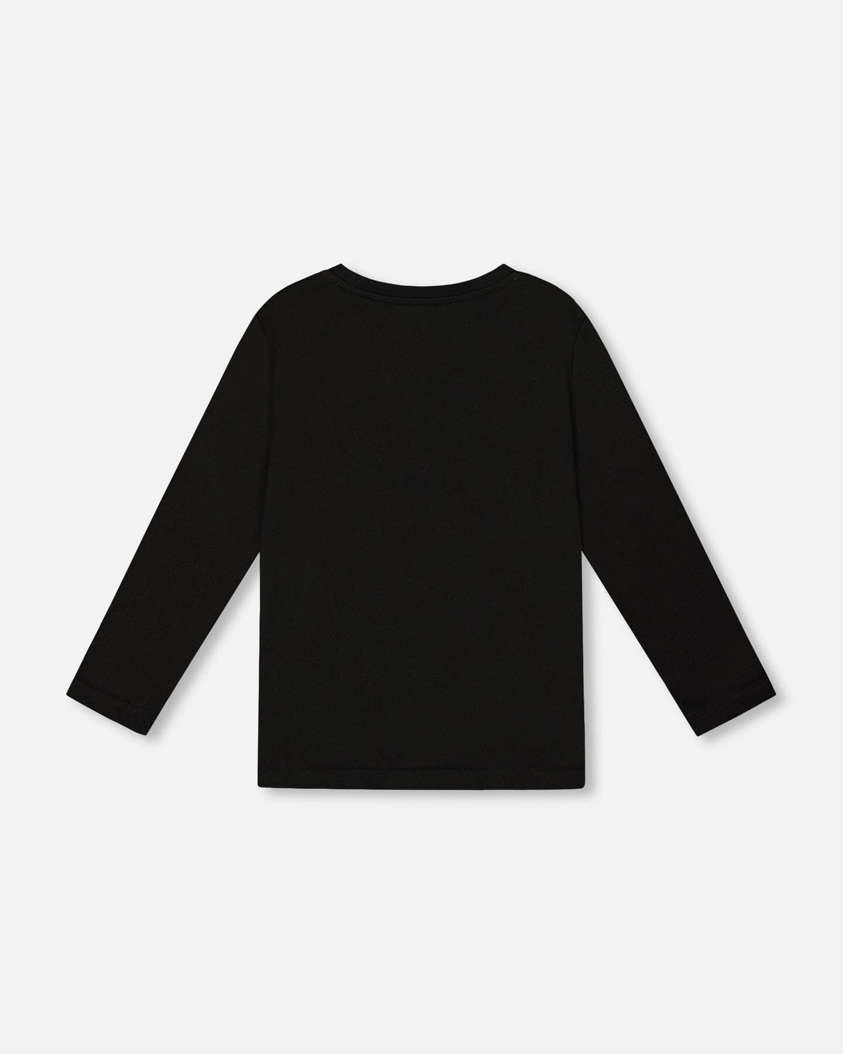 Long Sleeve Cotton Jersey Tee Shirt Black-3