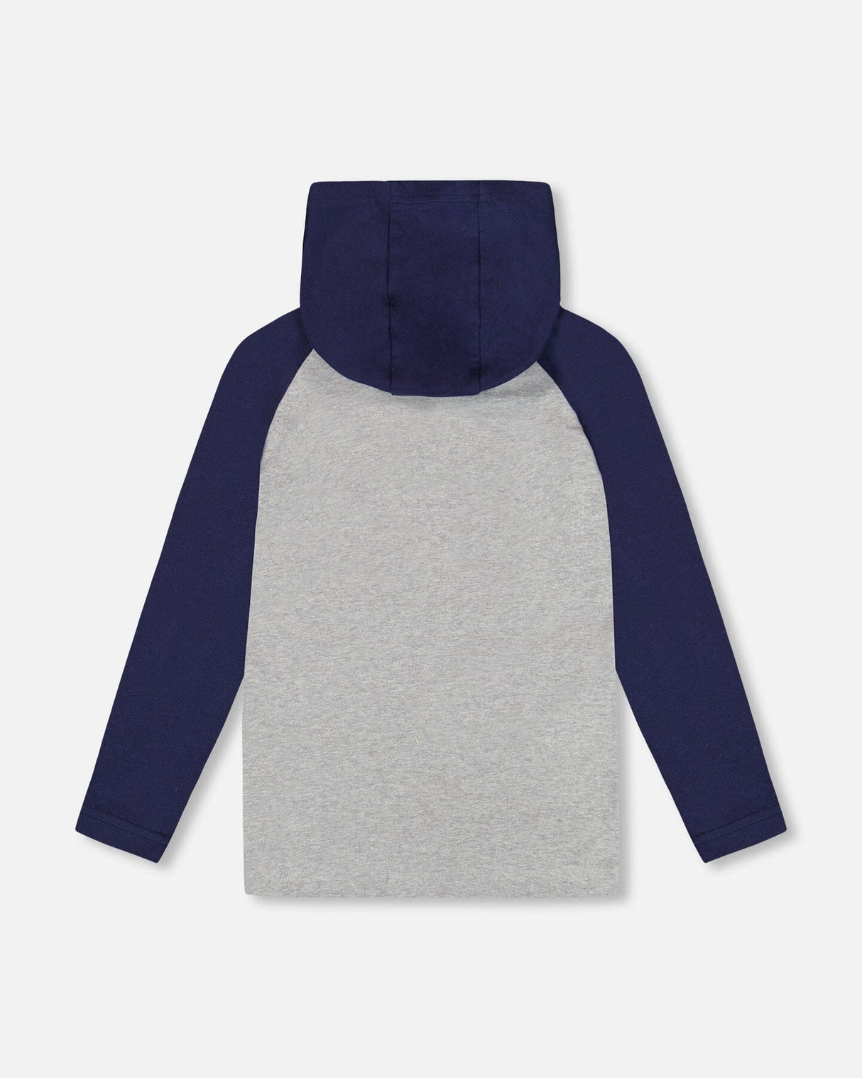 Organic Cotton Jersey Hooded Raglan Sleeve Tee Navy Blue-2