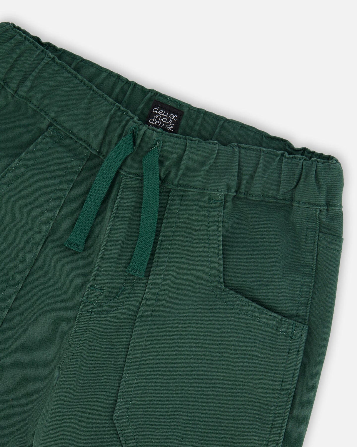 Twill Jogger Pants With Patch Pockets Forest Green-4