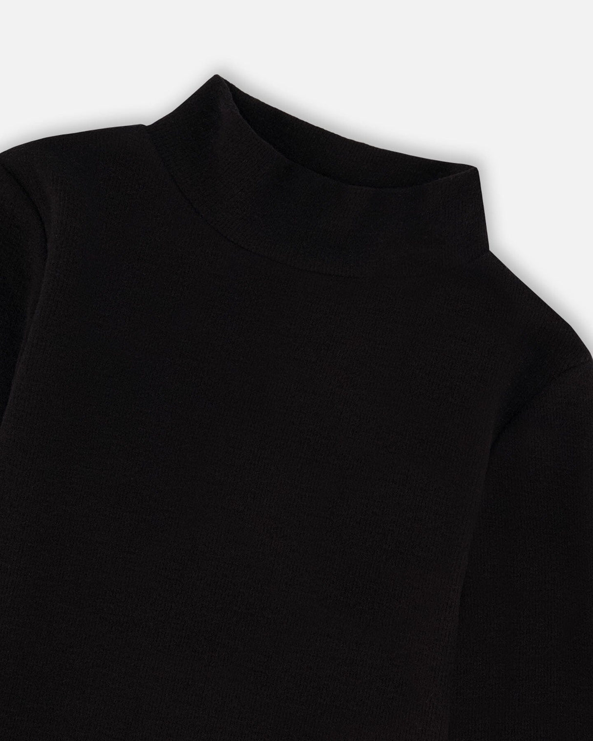 Super Soft Ribbed Mock Neck Top Black-3
