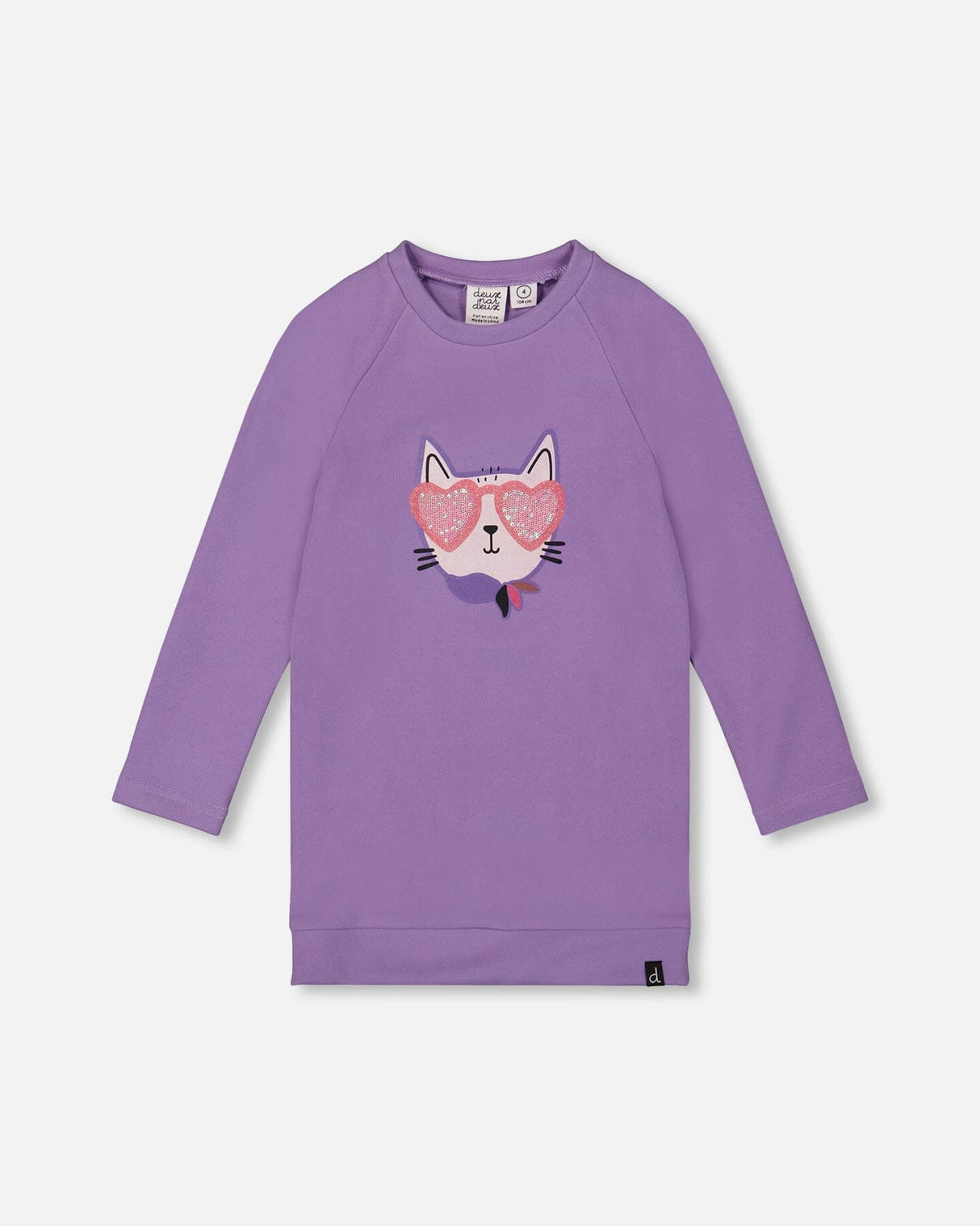 Tunic Tee With Graphic Print Purple Gray-0