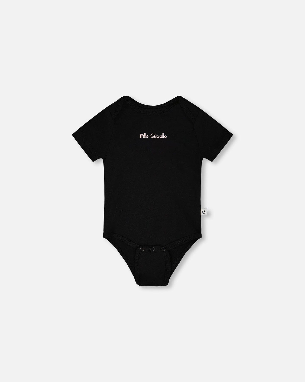 Evolutive Organic Cotton Jersey Onesie Black-1