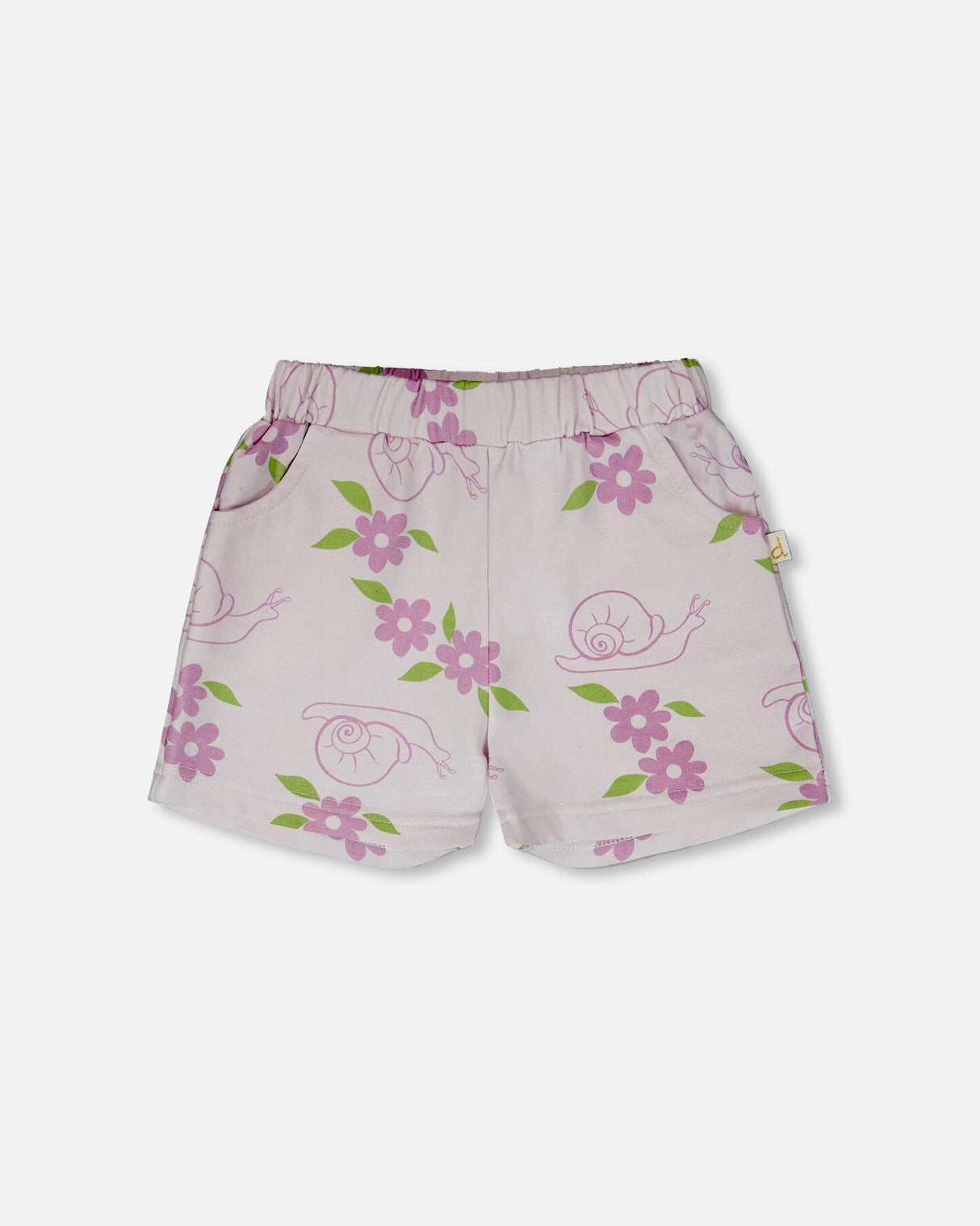 French Terry Shorts Lilac Snails Print-0