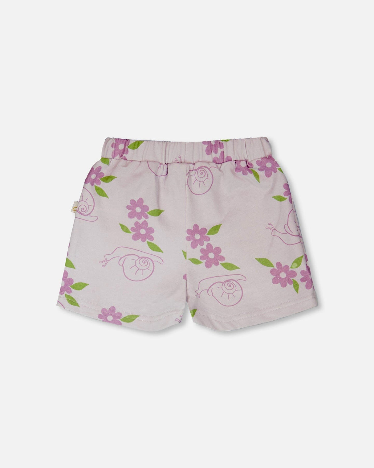 French Terry Shorts Lilac Snails Print-3