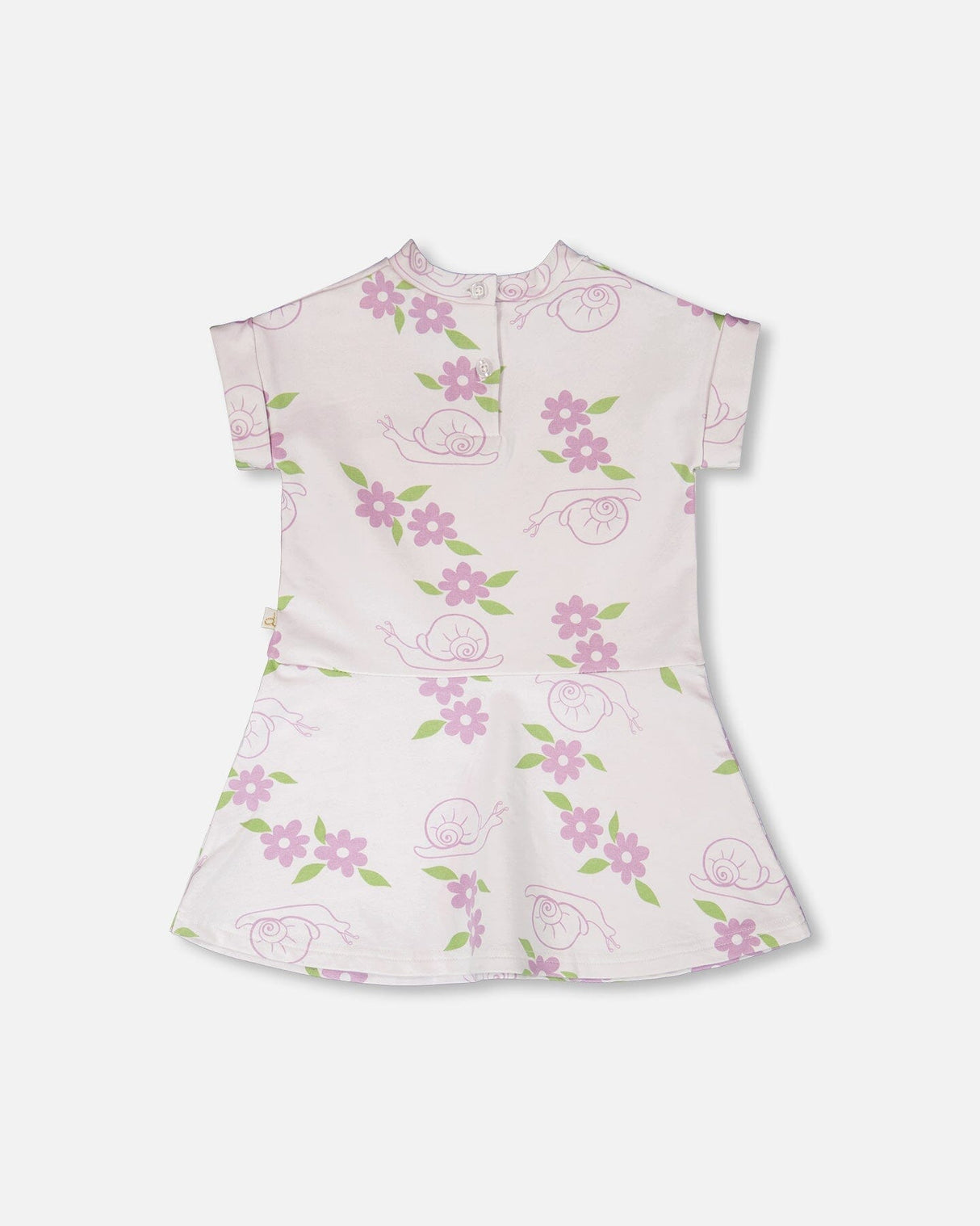 French Terry Dress Lilac Snails Print-1