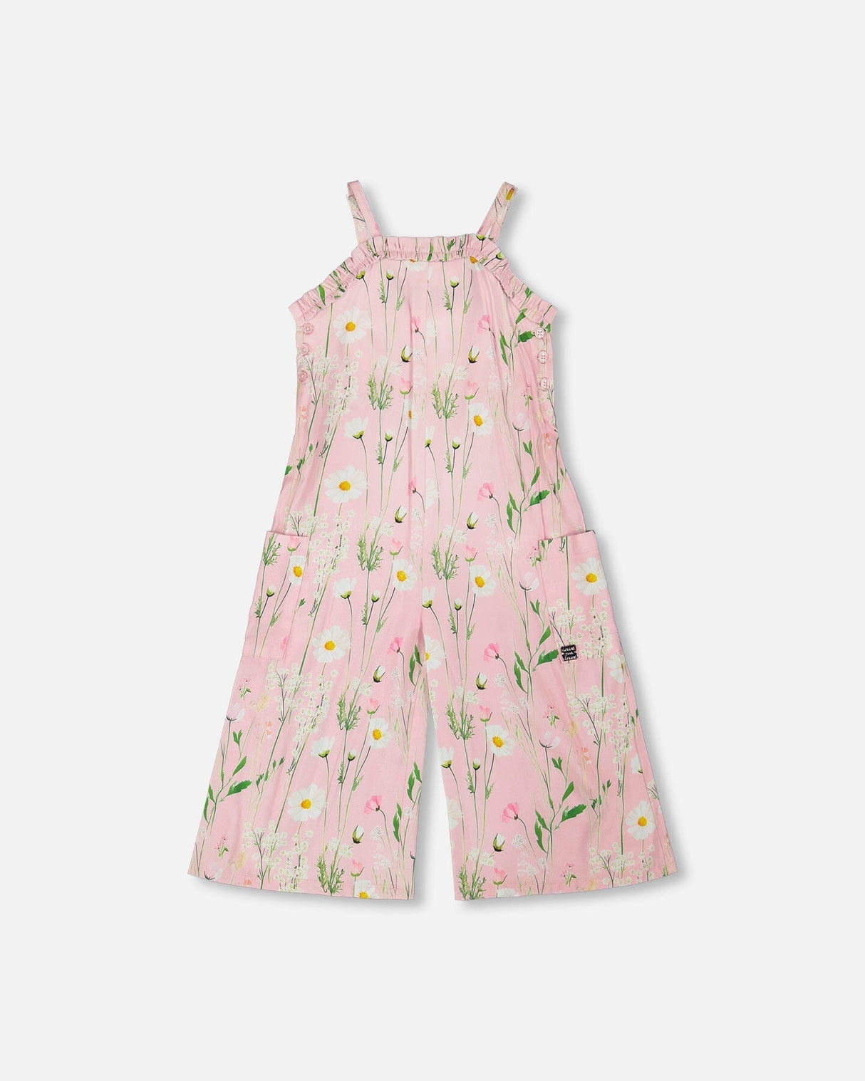 Viscose Jumpsuit Pink Printed Flowers-0