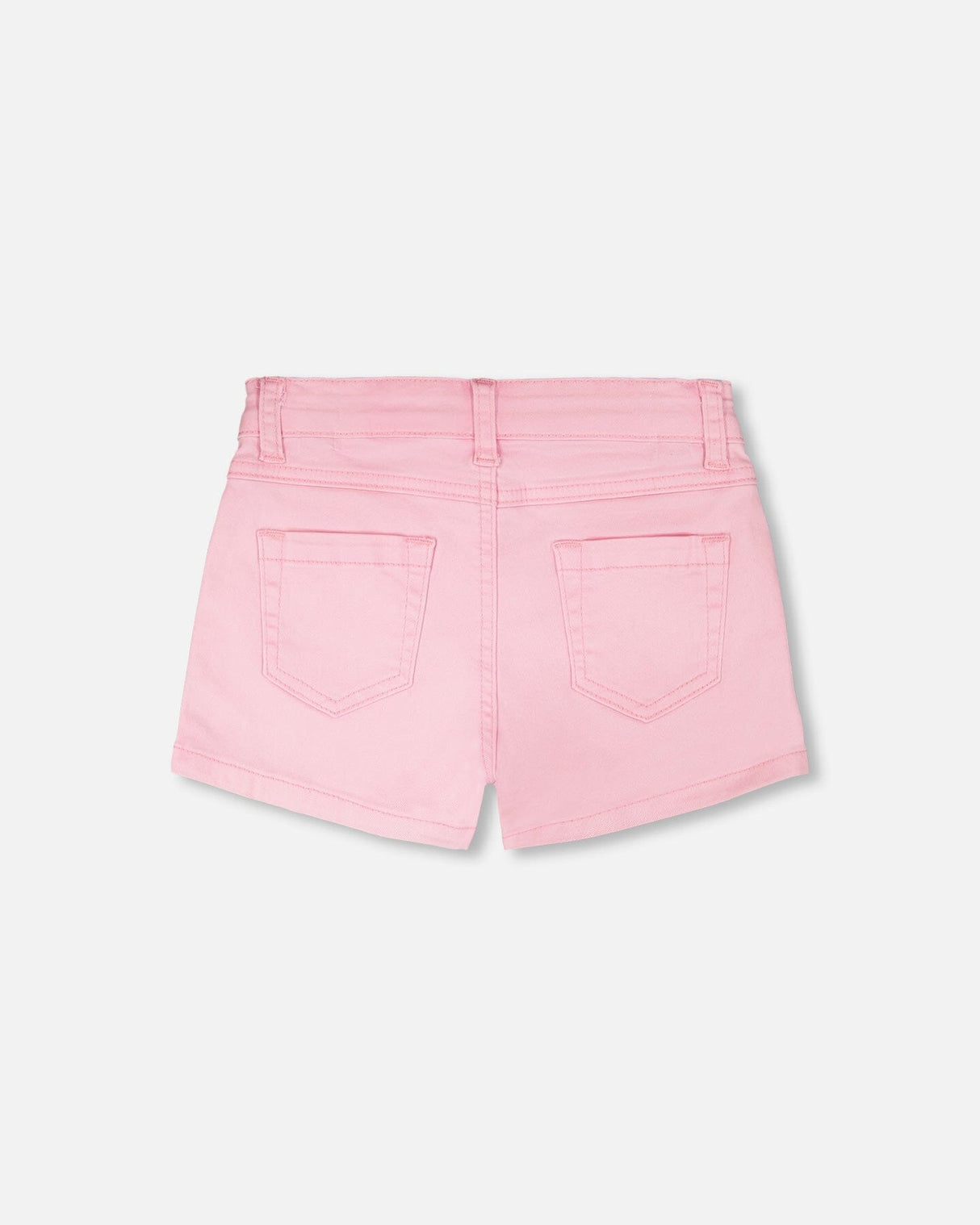 Pink Denim Shorts With Embroidery-2