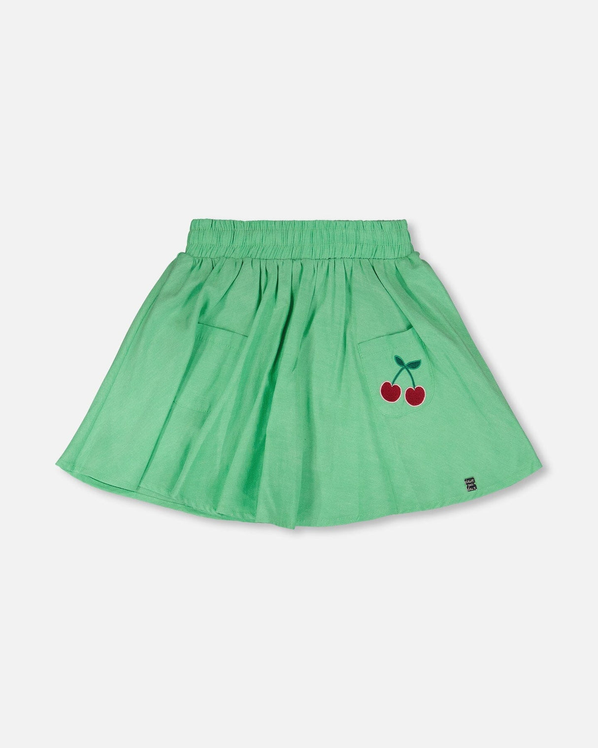 Organic Cotton Skort With Embroidery Green-0