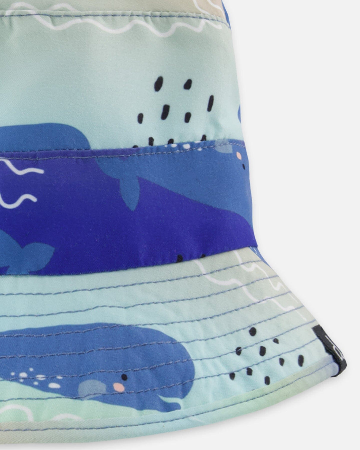 Recycled Polyester Beach Hat Blue Whale Print-3