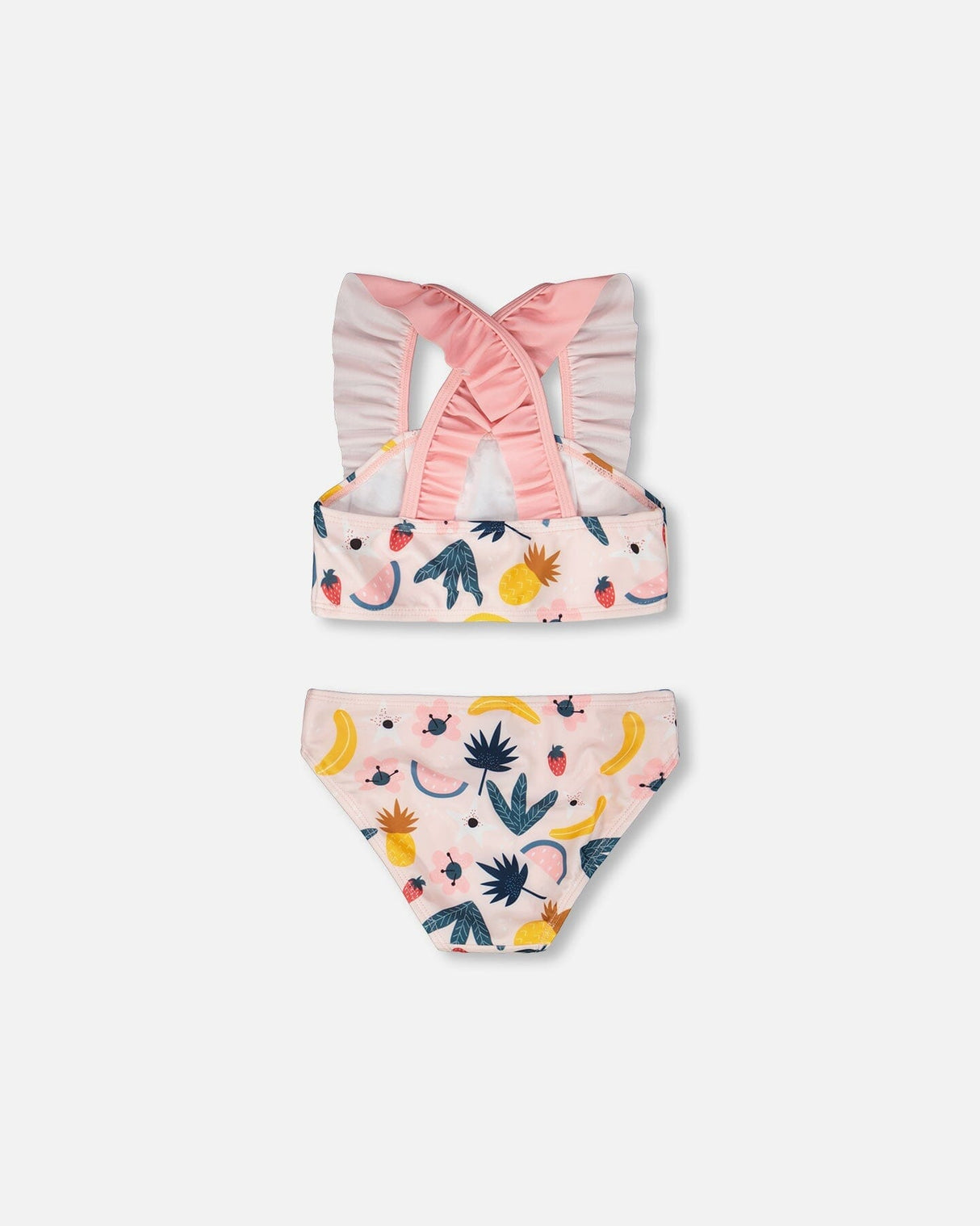 Two-Piece Swimsuit Pink Printed Fruits-3