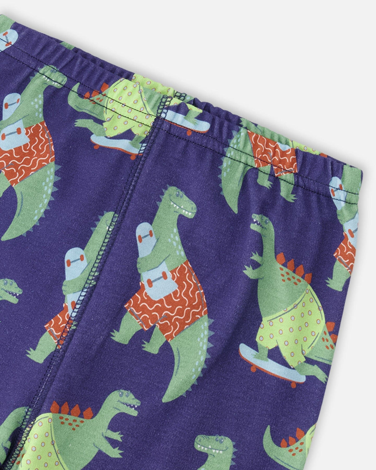 Organic Cotton Two-Piece Pyjama Set Blue Dino Print-4