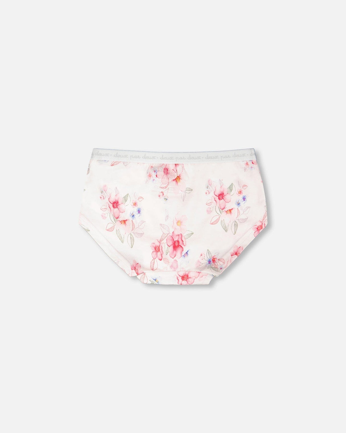 Organic Cotton Boyshort Panty Pink Printed Flowers-1