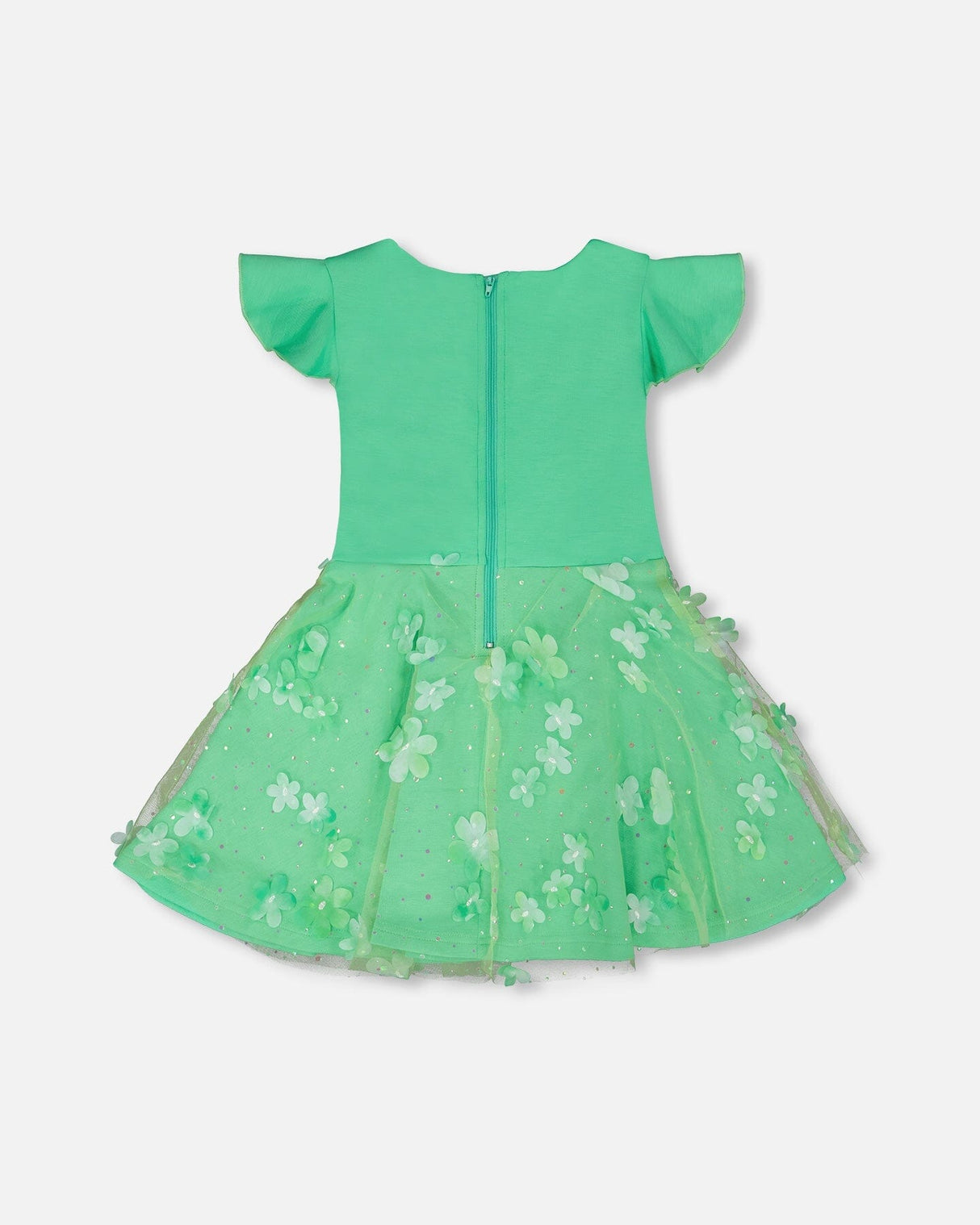 Bi-Material Dress Bright Mint Green-2
