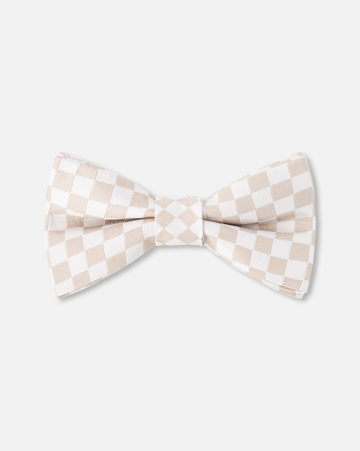 Bow Tie White And Sand Check-0