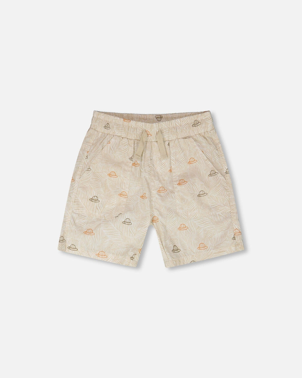 Poplin Shorts Beige Safari Print-0