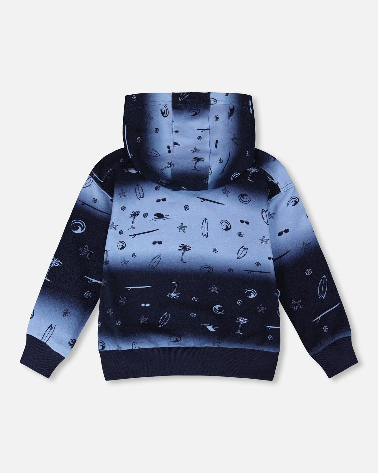 Hooded French Terry Cardigan Blue Gradient-2