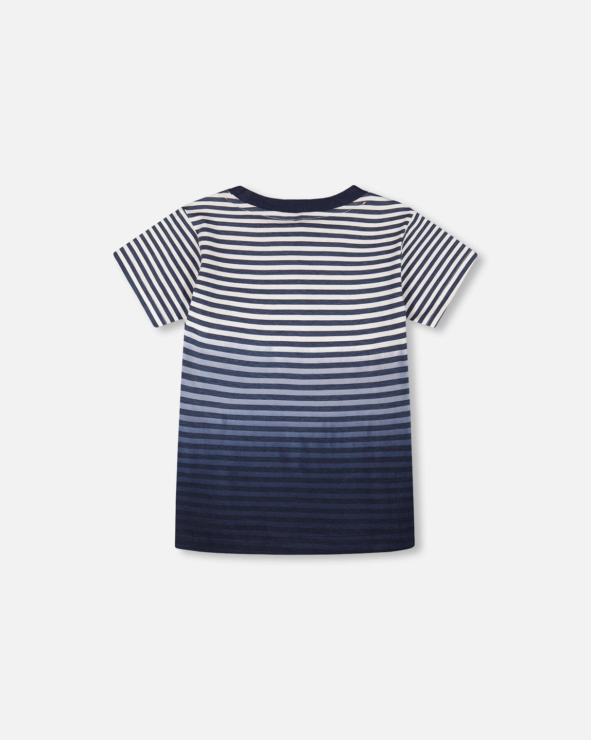 Organic Cotton Short Sleeve T-Shirt Blue Gradient Stripes-4
