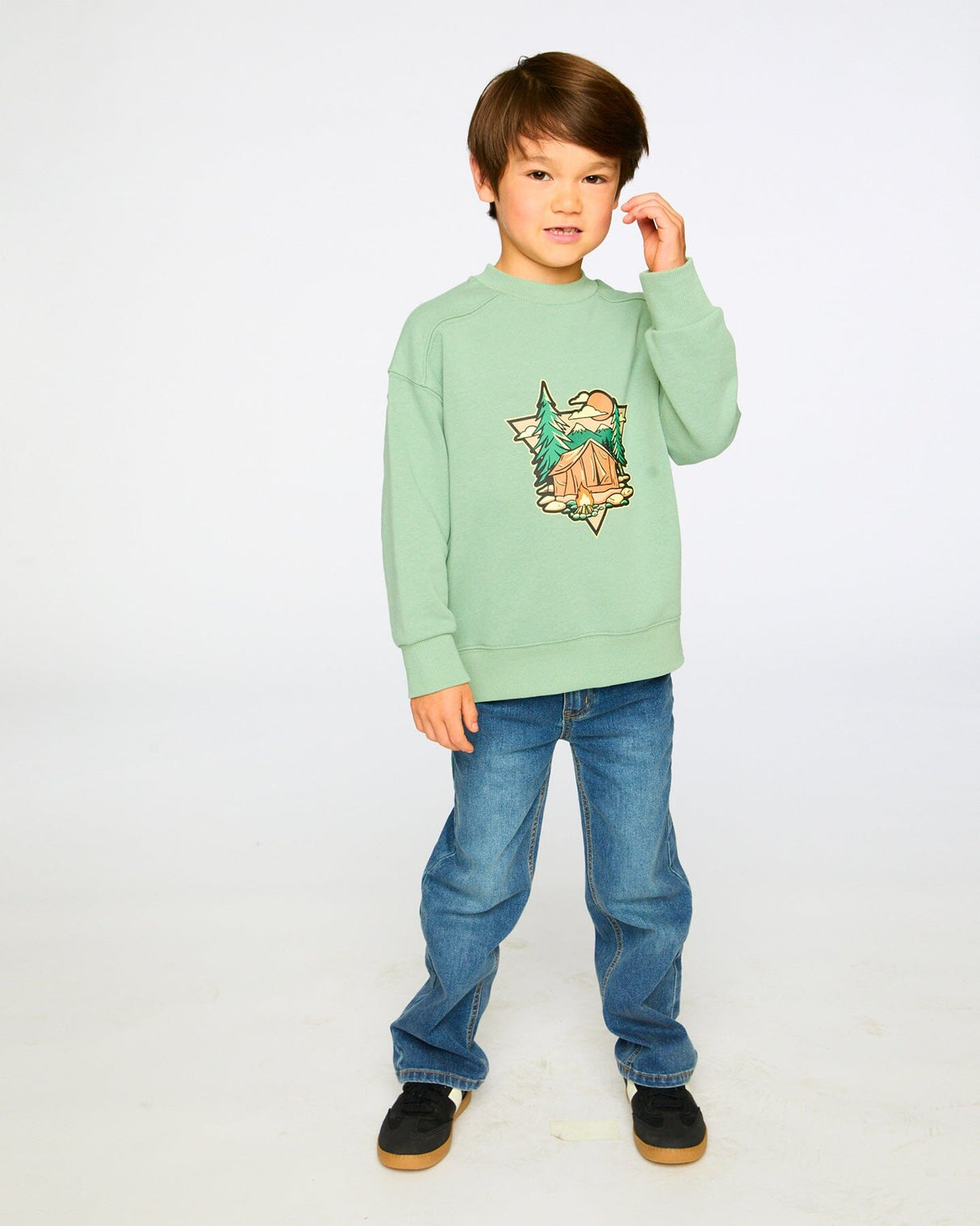 French Terry Sweatshirt Pale Green-2