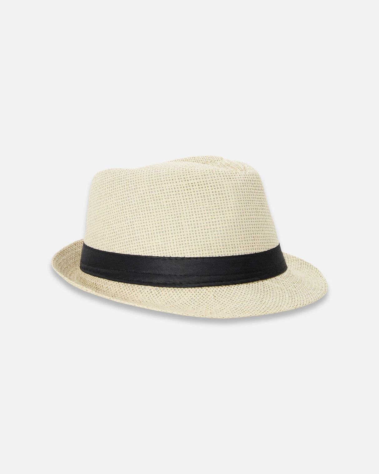 Fedora-Style Straw Hat Beige-0